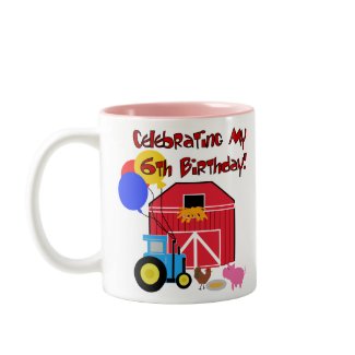 Farm 6th Birthday mug