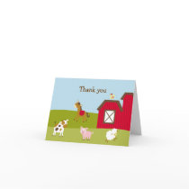 Farm Animal Barnyard Thank You Note Cards