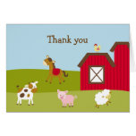 Farm Animal Barnyard Thank You Note Cards
