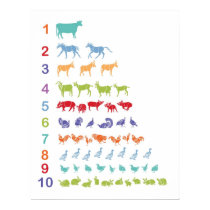 Farm Animal Counting Poster