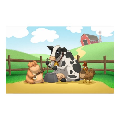 Farm Animal Jug Band Poster print