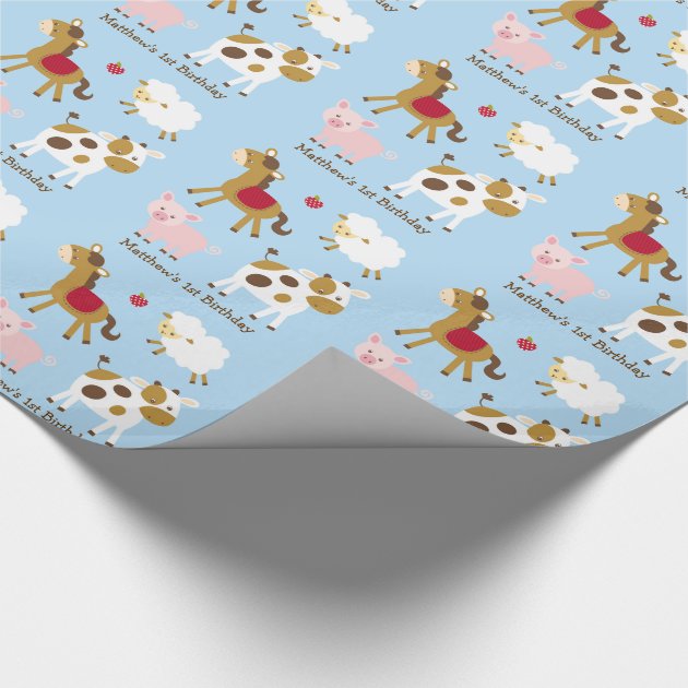 Farm Animal Personalized Wrapping Paper 4/4
