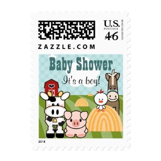 Farm Animal Baby Shower Postage Stamps 