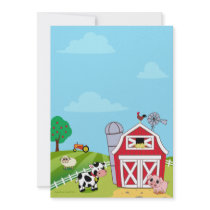 Farm Animals Baby Shower Invitations