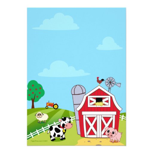 Farm Animals Baby Shower Invitations