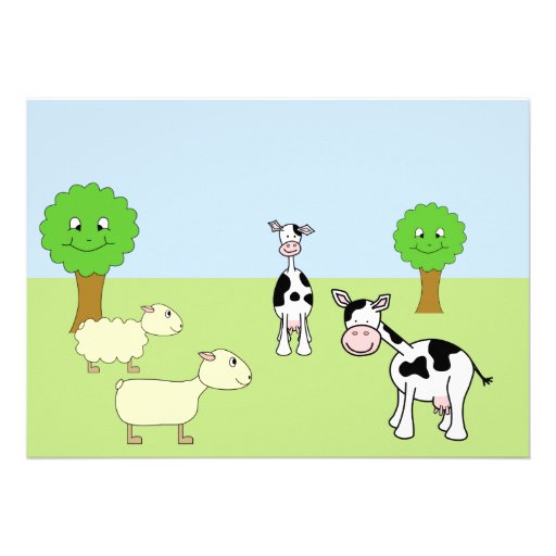 Farm Animals Baby Shower Personalized Invitations