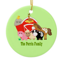 FARM ANIMALS Barn Custom Christmas Ornament