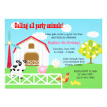 Farm Animals Barnyard Birthday Party Custom Announcement