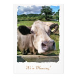 FARM ANIMALS, CUTE COW PERSONALIZED INVITATIONS
