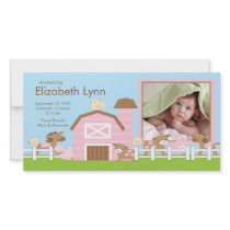 Farm Animals PHOTO Birth Announcement Picture Card