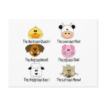 Farm Animals Sounds Postcard