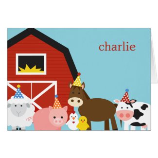 Farm Animals Thank You Card