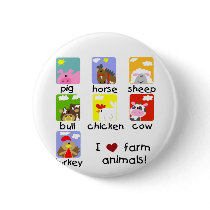 Farm Animals Tshirts and Gifts Pinback Button