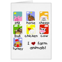 Farm Animals Tshirts and Gifts Card