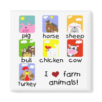 Farm Animals Tshirts and Gifts magnets