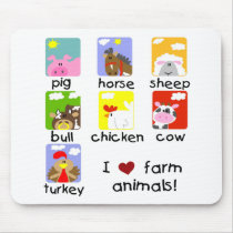 Farm Animals Tshirts and Gifts Mouse Mats