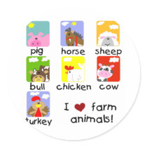 Farm Animals Tshirts and Gifts stickers by toddlersplace Farm Animals Tshirts and Gifts stickers