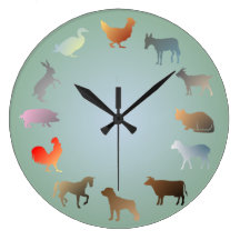 Farm Animals Wall Clock