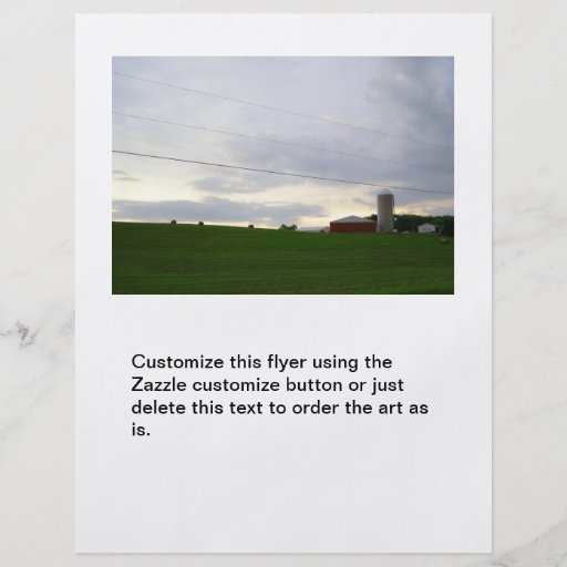 Farm at dusk hay bales big sky Minnesota photo Full Color Flyer