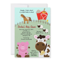Farm Babies 5x7 Baby Shower Invitation