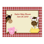 Farm Babies Baby Shower Advice Cards Post Cards