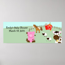 Farm Babies Barnyard Barn Yard Birthday Banner Posters