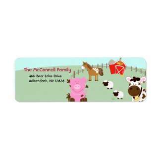 Farm Babies Barnyard PRINTABLE ADDRESS LABELS label