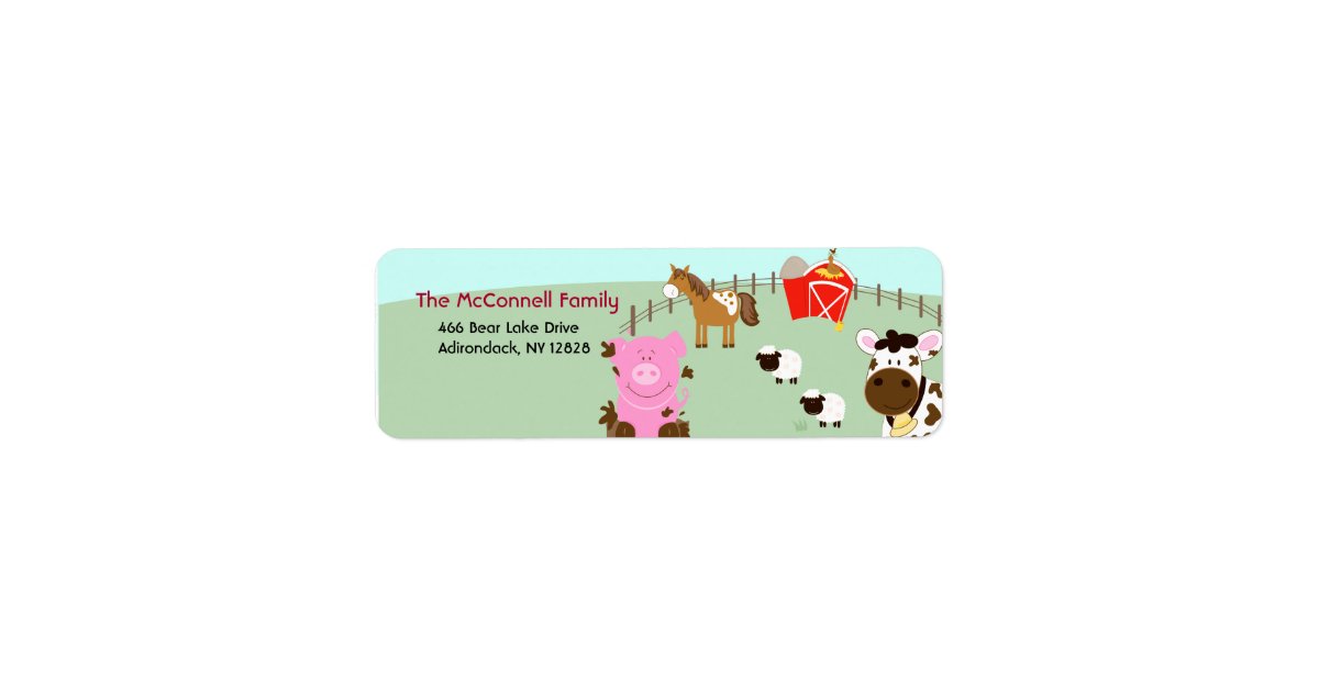 Farm Babies Barnyard PRINTABLE ADDRESS LABELS Zazzle