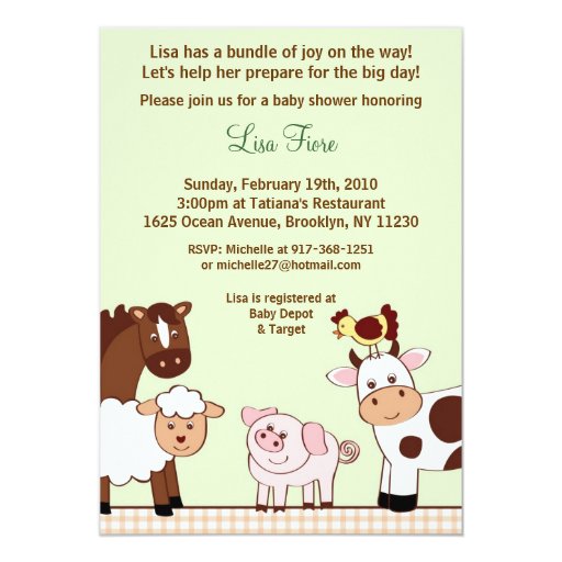 Farm Babies Farm Animals Baby Shower Invitations | Zazzle