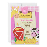Farm Babies Girl #2 5x7 Baby Shower Invitation