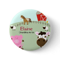 Farm Babies NAME TAG Personalized Button