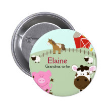 Farm Babies NAME TAG Personalized Button