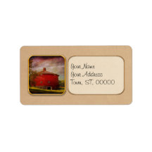 Farm - Barn - Red round barn Custom Address Label