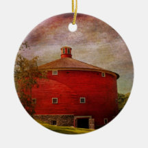 Farm - Barn - Red round barn Ornaments