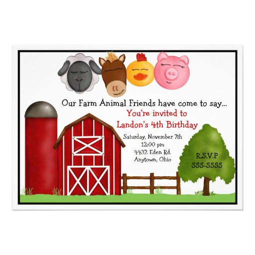 Farm Birthday Invitations