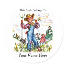 Farm Boy Bookplate Sticker