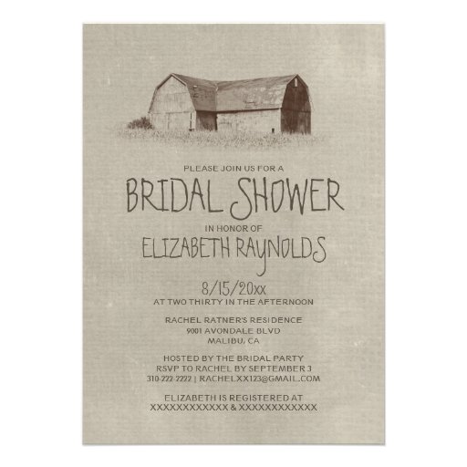 Farm Bridal Shower Invitations