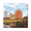 Farm By Pond in Autumn magnet