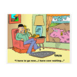 Farm Cartoon Cow Humor Post Card