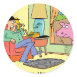 Farm Cartoon Cow Humor Round Stickers