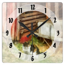 Farm Cat Wall Clock