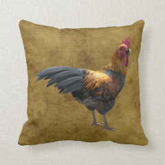 Farm Chicken Rooster Rustic Country Barnyard Style Pillow