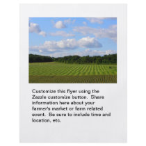 Farm field striped land farmer harvesting photo flyer