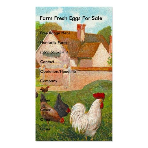 Farm Fresh Eggs For Sale Business Card Templates (front side)