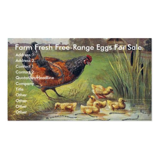 Farm Fresh Free-Range Eggs For Sale Business Card