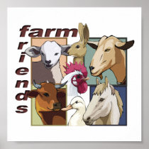 FARM FRIENDS - BARNYARD ANIMALS POSTER