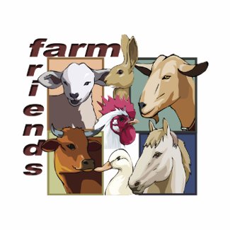 FARM FRIENDS - BARNYARD - COW / HORSE / BIRDS sticker