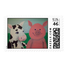 Farm Friends Postage Stamp