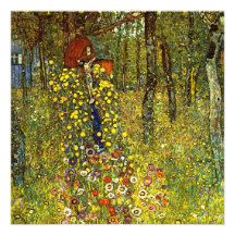 Farm Garden with Crucifix by Gustav Klimt Invites