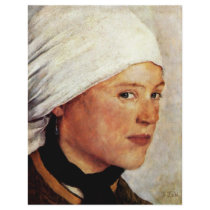 Farm Girl With A White Head Scarf By Leibl Wilhelm Personalized Flyer